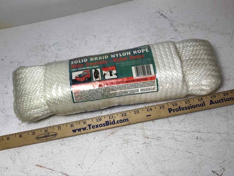 lot 887 image: Solid Braid Nylon Rope, 716 in X 100 ft