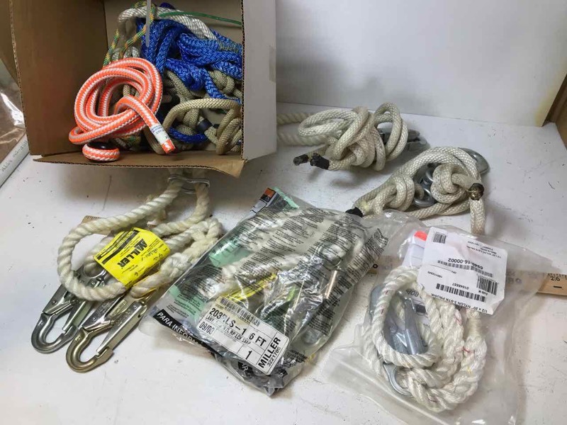lot 888 image: Rope Box of assorted safety lanyards