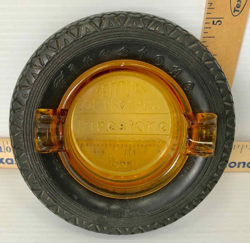 lot 87 image: Vintage Advertising Item  Firestone Chicago 1934, Century of Progress, Ashtray