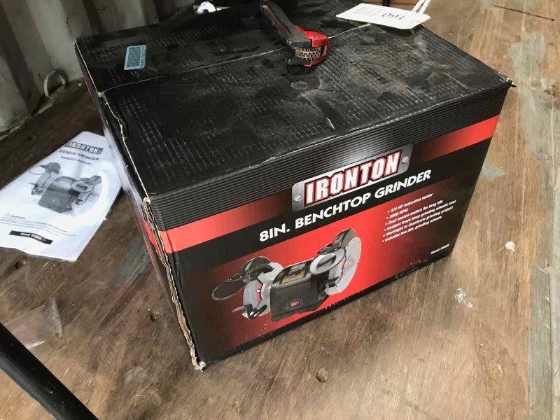 lot 160 image: Ironton 8in. Benchtop Grinder (New In Box)