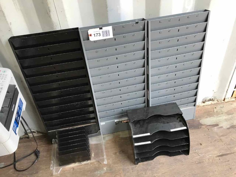 lot 173 image: (3) Wall-Mount Metal Work-Order Organizers