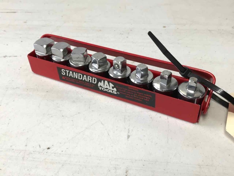 lot 198 image: MAC Tools 12in. Drive Square Drain Plug Sockets