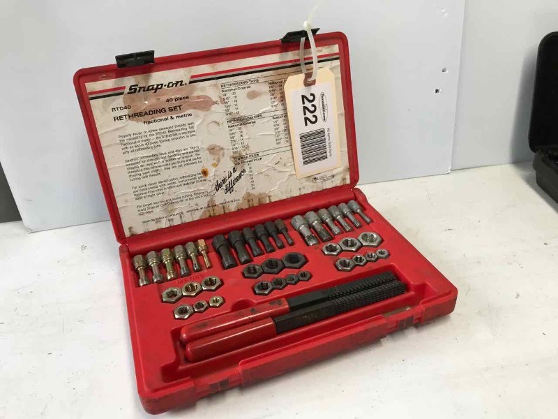 lot 222 image: Snap-On RTD40 40Pc. Fractional Metric Rethreading Set