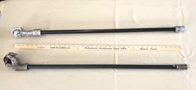 lot 51 image: (2) Walking Canes  Claw & Ball