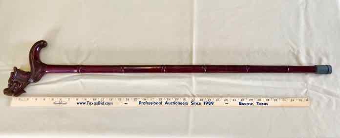 lot 53 image: Walking Cane Rearing Dragon
