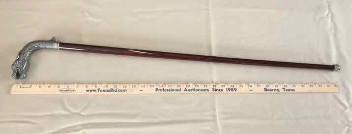 lot 55 image: Walking Cane Italian Pewter Dragon