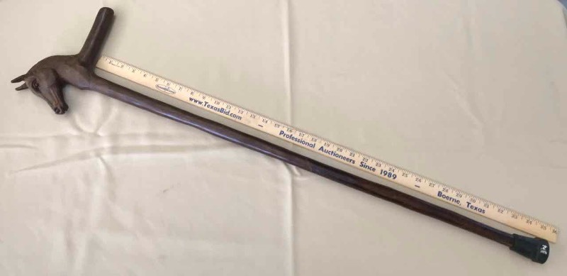 lot 68 image: Walking Cane Horse Head