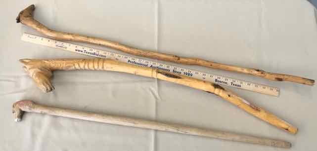 lot 70 image: (3) Walking Canes Carved Wood, Horse Head