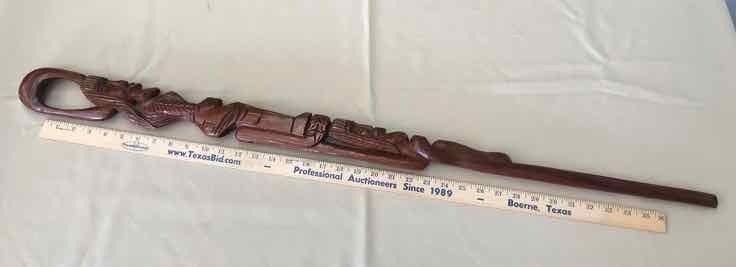lot 77 image: Walking Cane Carved, Standing Man & Woman