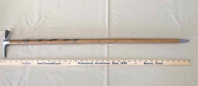 lot 83 image: German Hiking Stick w5 Badges & Pick Shaped Handle