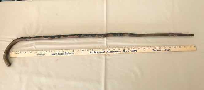 lot 84 image: Antique German Hiking Stick w16 Badges
