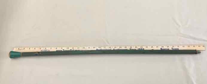lot 88 image: Antique Cane Green Metal wWood Knob, 1933 A Century of Progress Chicago
