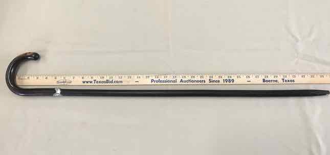 lot 89 image: Antique Cane Dark, Wood Carved Handle