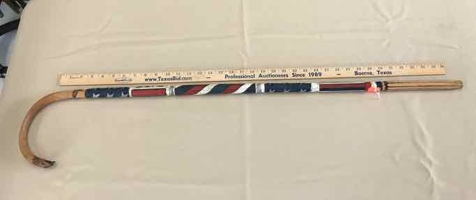 lot 93 image: Walking Cane Lets Roll, Red White & Blue