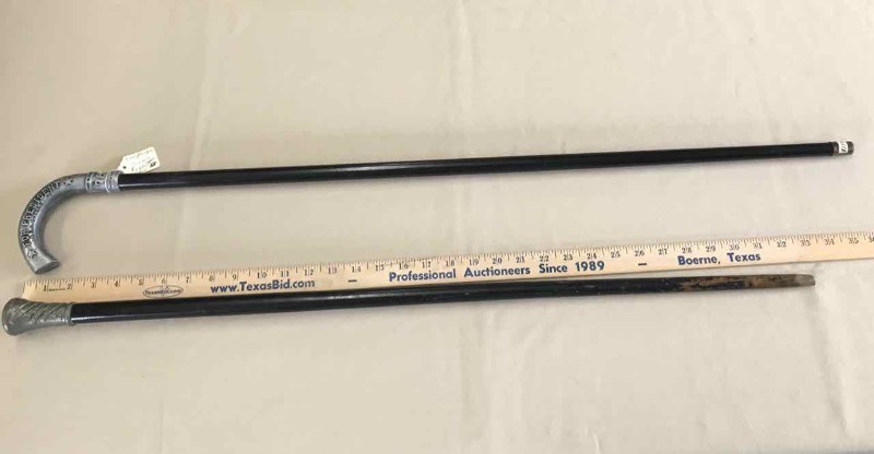 lot 99 image: (2) Jimmy Carter for President Cane and Annual Campaign Walking Stick
