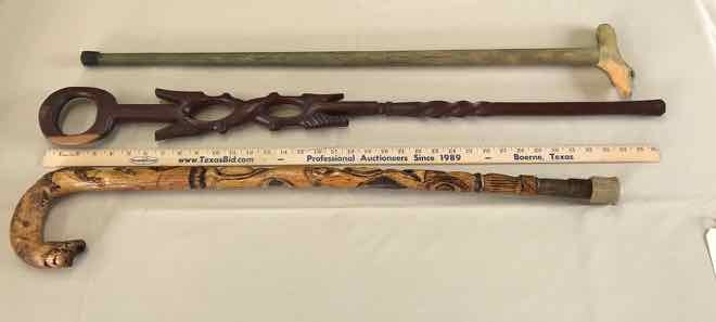 lot 131 image: (3) Canes  Alligators