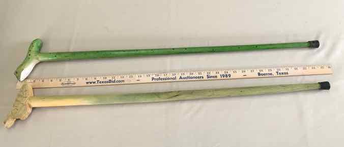 lot 132 image: (2) Canes Frog & Turtle