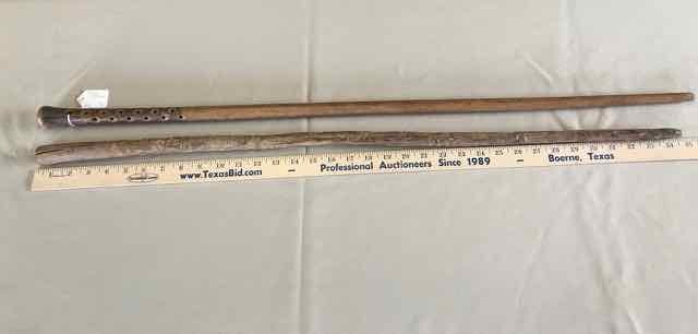 lot 167 image: (2) Antique Canes Carved