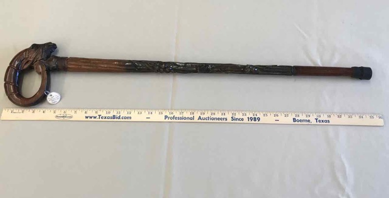lot 202 image: Cane Poland, Carved (Ram)