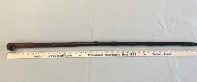 lot 204 image: Antique Cane Face with White Eyes (patina)
