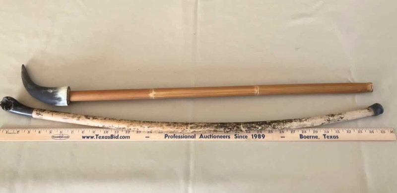 lot 251 image: (2) Canes Horn Handles