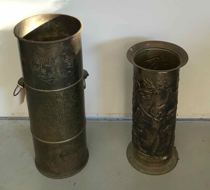 lot 267 image: (2) Brass UmbrellaCane Stands