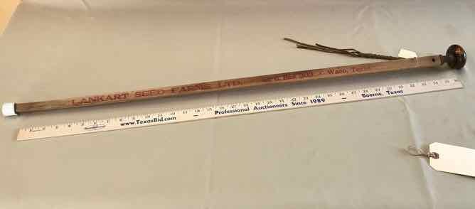 lot 273 image: Square Yardstick Walking Stick Lankart Seed Farms Ltd. Waco
