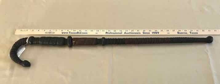 lot 290 image: Cane Nigerian Fulani Tribe Handcrafted, Wrapped Leather