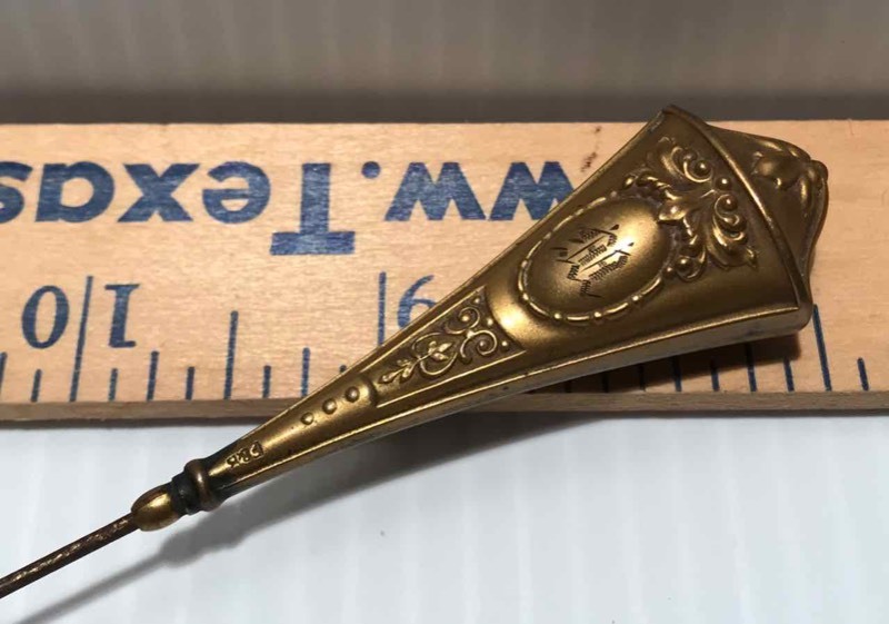 lot 351 image: Hat Pin 1900 F&B Hat Pin of Myrtle Stearns-Daugherty
