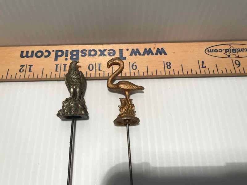 lot 368 image: (2) Hat Pins Flamingo & Eagle