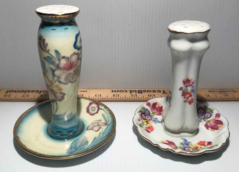 lot 371 image: (2) Hat Pin Holders  KPM & Since 1818