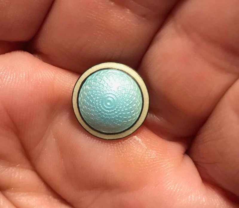 lot 372 image: Hat Pin Enameled Sterling (Light Blue Button)