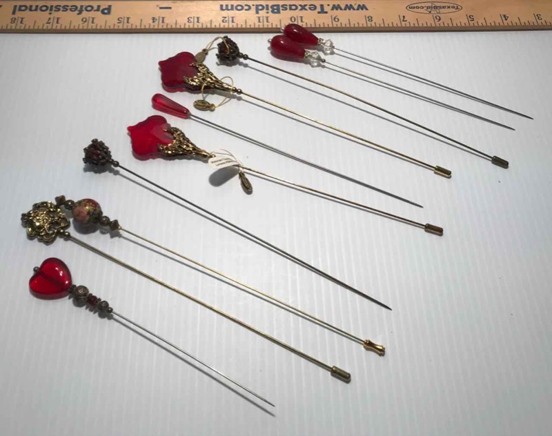 lot 443 image: Hat Pins  Red in Color