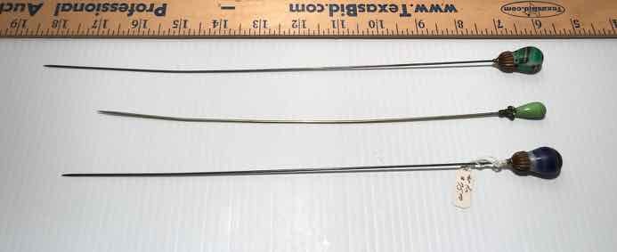 lot 444 image: (3) Hat Pins Colorful Beads