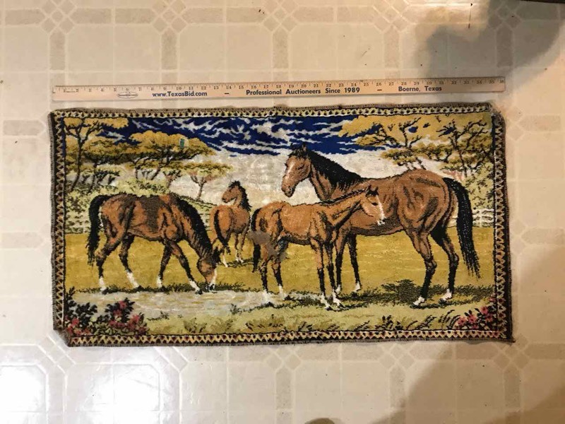 lot 459 image: Wall Hanging TextileRug (Horses)