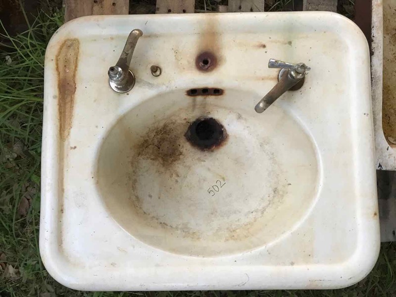 lot 502 image: AntiqueVintage Sink, Cast Iron Enamel Single