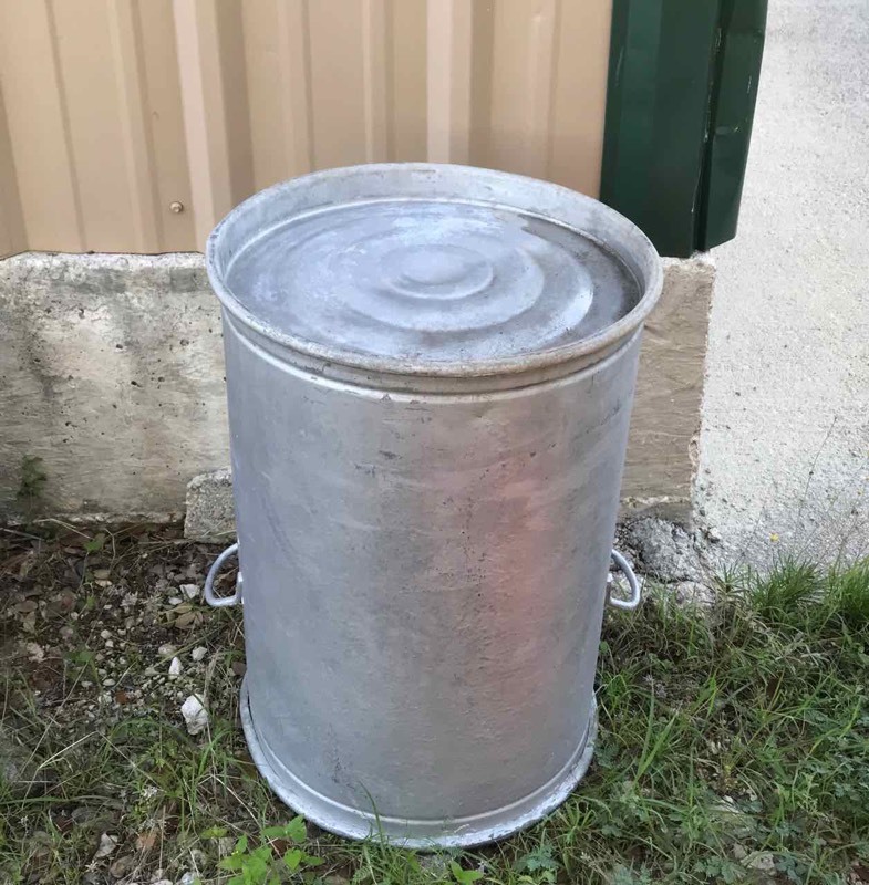 lot 534 image: Weighted Galvanized Can with Handles