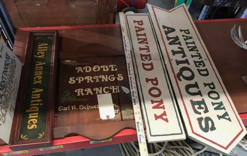 lot 535 image: Signs Painted Pony, Adobe Springs, Alley Annex