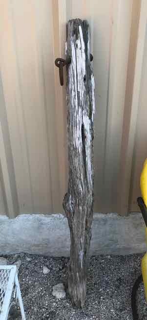 lot 642 image: Boerne Main Street Wood Hitching Post with Iron Ring