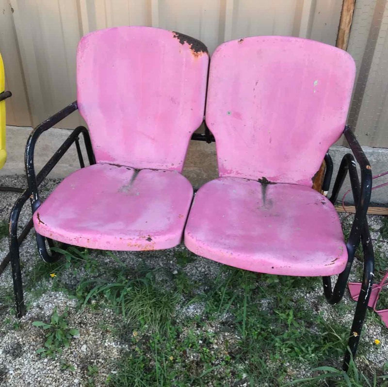lot 644 image: Vintage Metal Lawn Glider