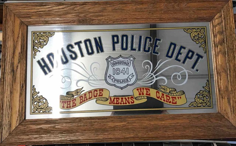 lot 665 image: Framed Mirror Houston Police Dept.
