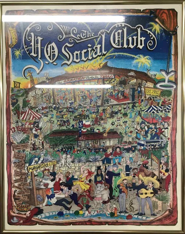 lot 666 image: Framed Print  The YO Social Club by Bobby Rector (21 Jackalopes)