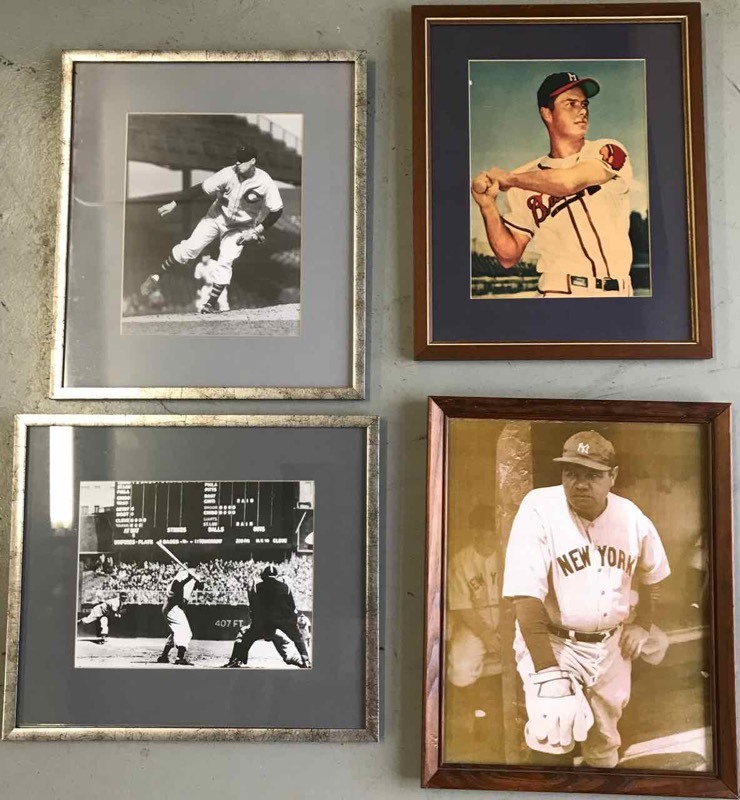 lot 668 image: (4) Framed Reproduction Photos  Baseball