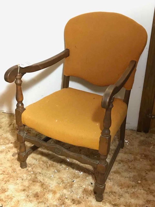 lot 6 image: Upstairs Antique Arm Chair