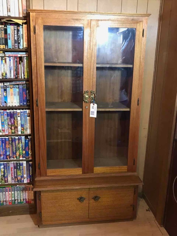 lot 52 image: Living Room Cabinet, Glass Doors, Two Drawers