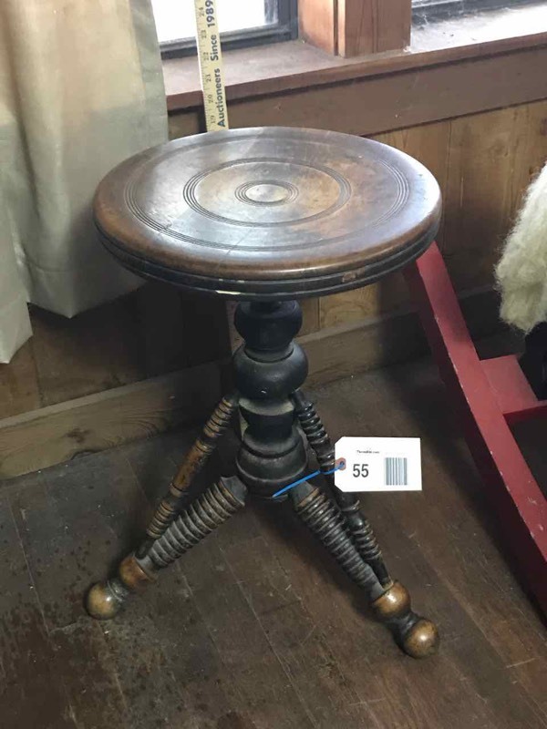 lot 55 image: Front Room Walnut Organ Stool