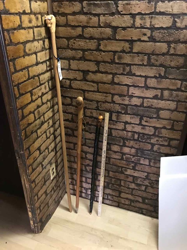 lot 67 image: Kitchen (1) Walking Stick, (1) Shilalegah, (1) Cane