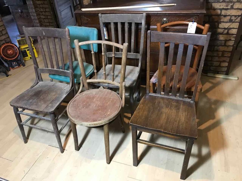 lot 82 image: Kitchen (6) Asst. Chairs