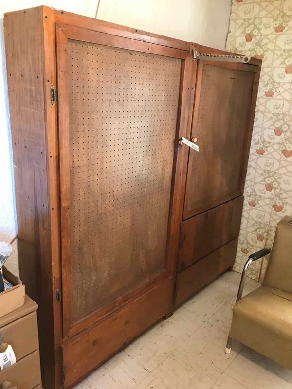 lot 142 image: Laundry Room Cabinet (Peg Board)