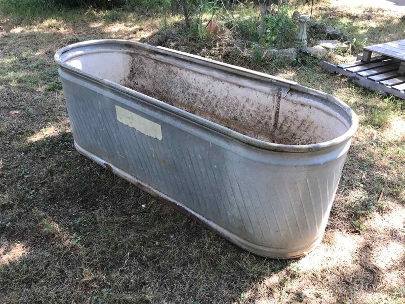 lot 152 image: Yard Galvanized TroughPlanter